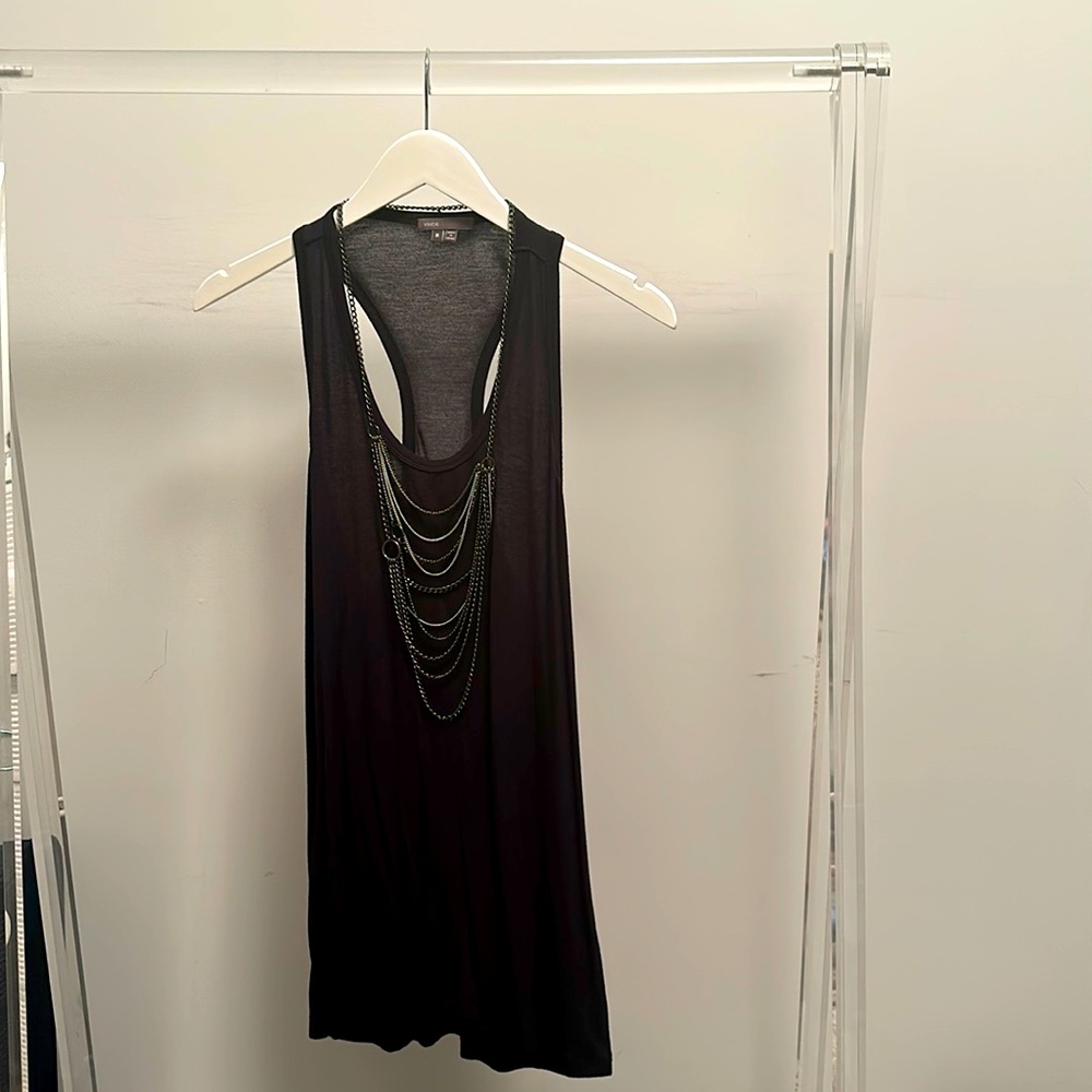 Vince Black Racer Back Tank